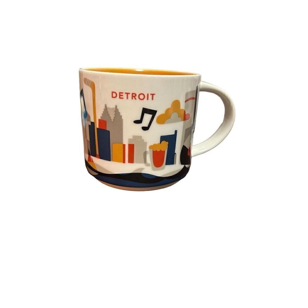 Starbucks 2013 You Are Here Series Detroit Coffee Mug Collectible